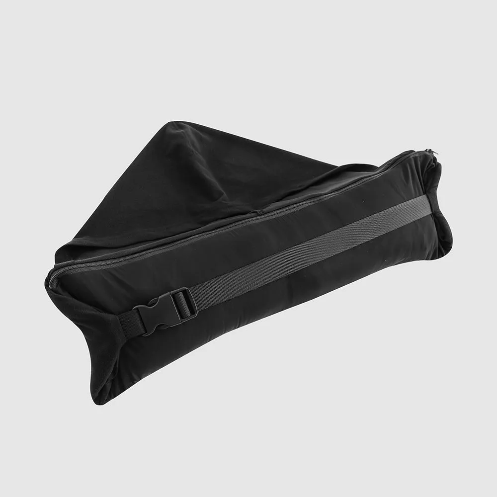 Black Down Puffer - Packable Airplane Pillow