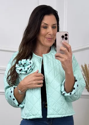Blandine Mint Polka Dot Lining Jacket