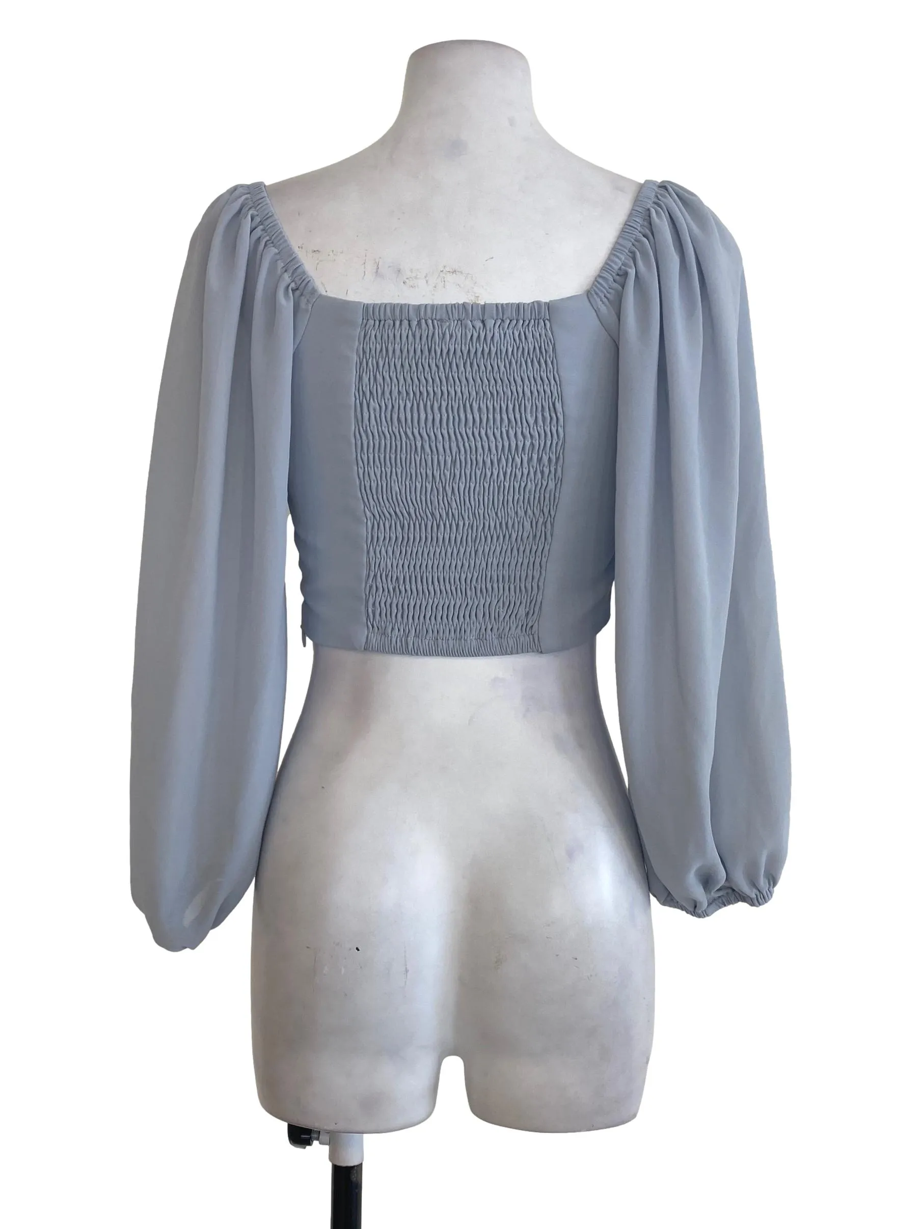 Blue Long Sleeve Blouse
