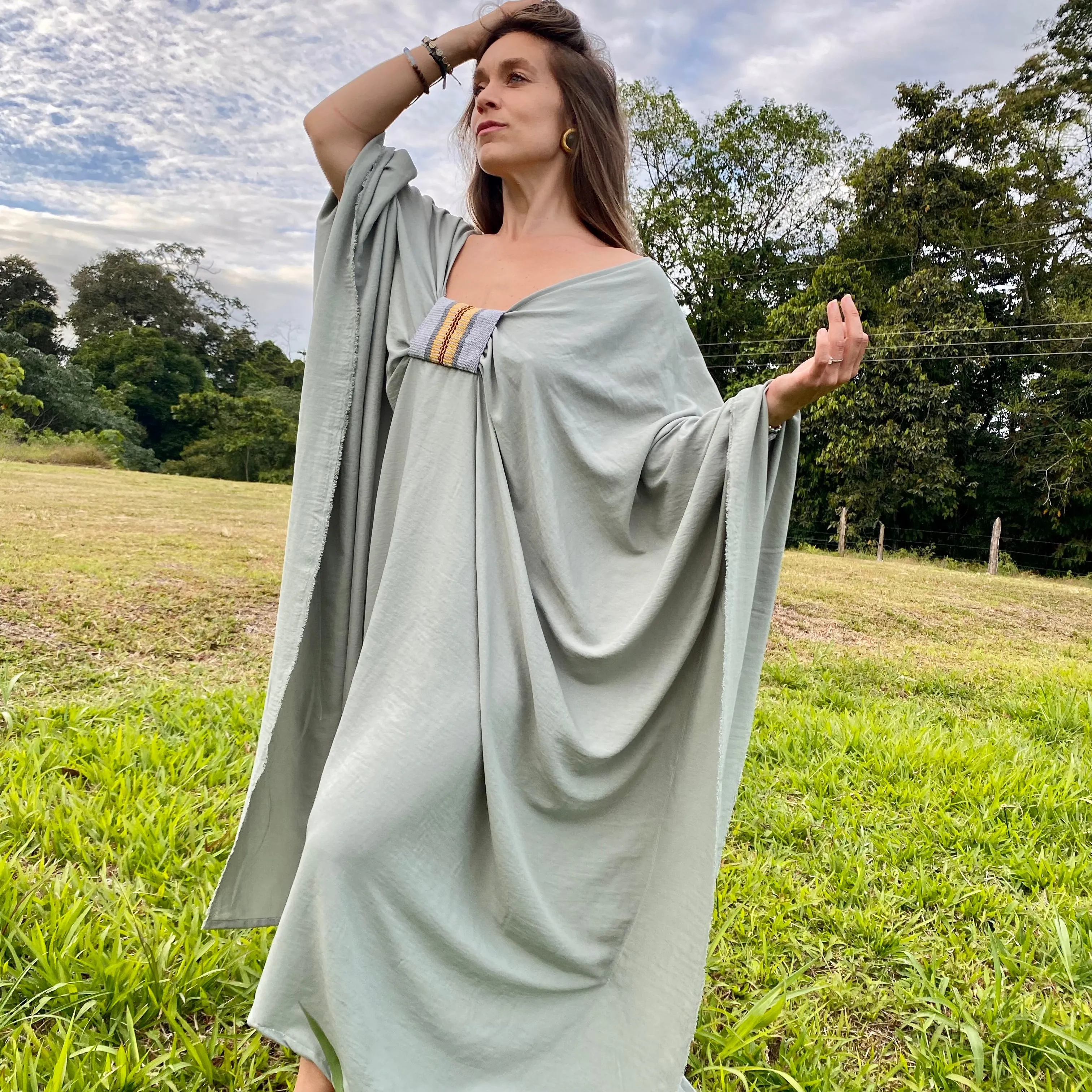 Boruca Sage Blue | Her Caftan