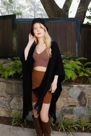 Cozy Embroidered Tasseled Wrap