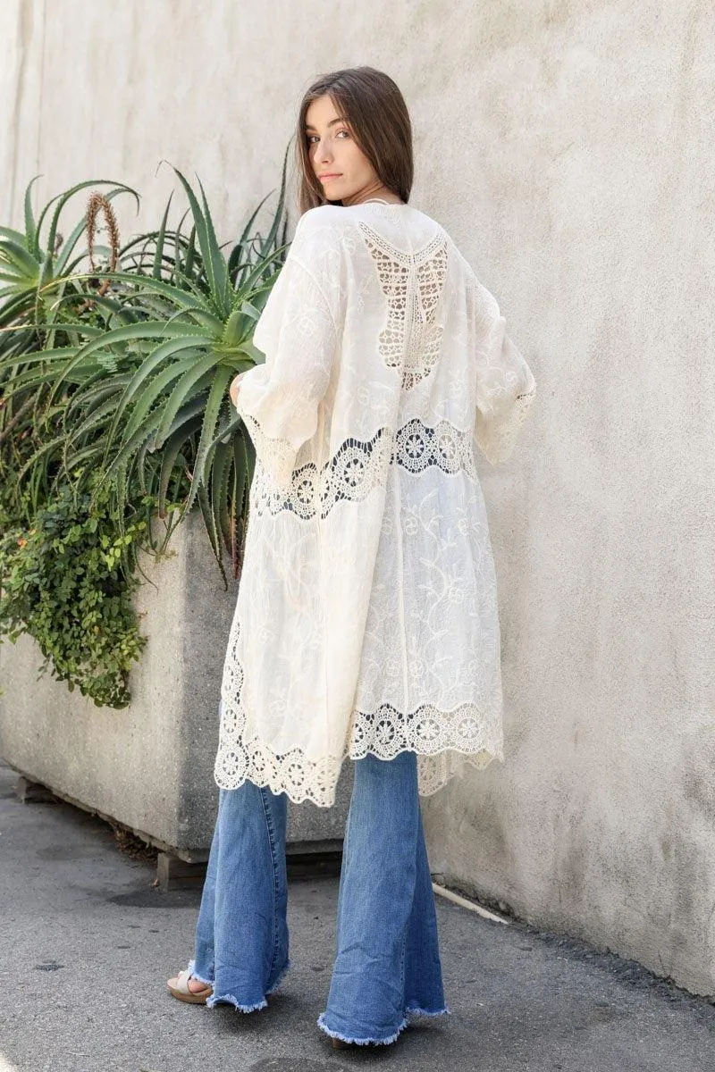 Crochet Open Patch Kimono - 3 colors