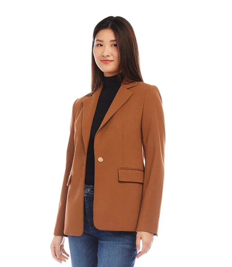 Dandy Girl Ponte Blazer Cognac