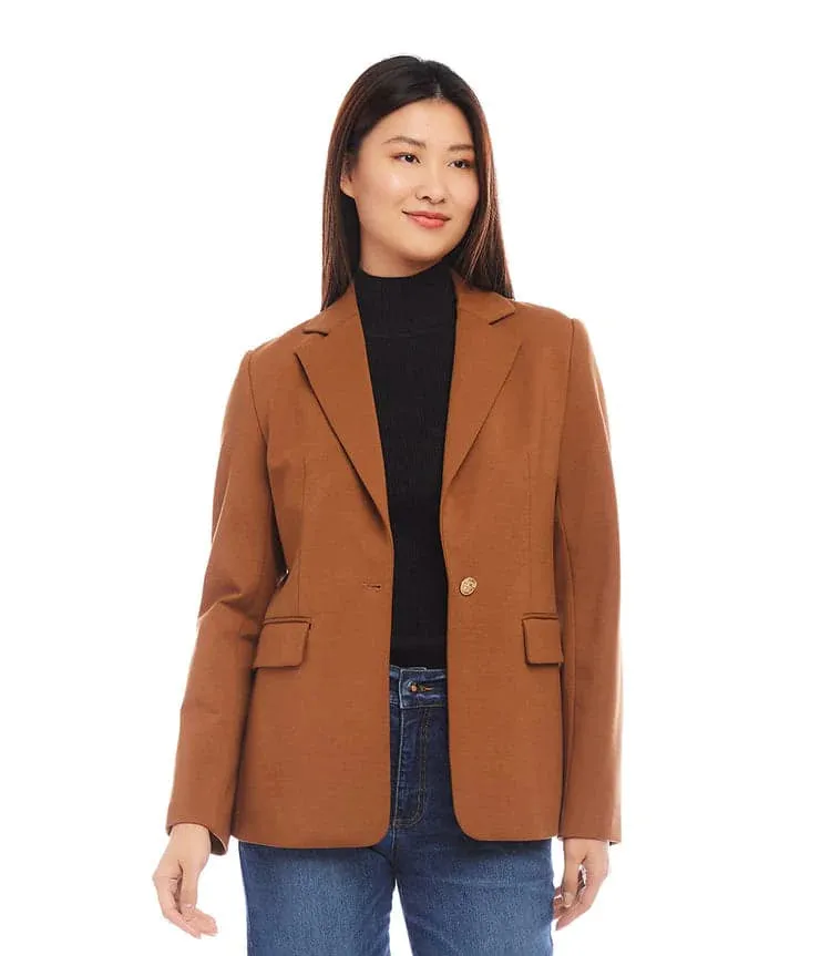Dandy Girl Ponte Blazer Cognac