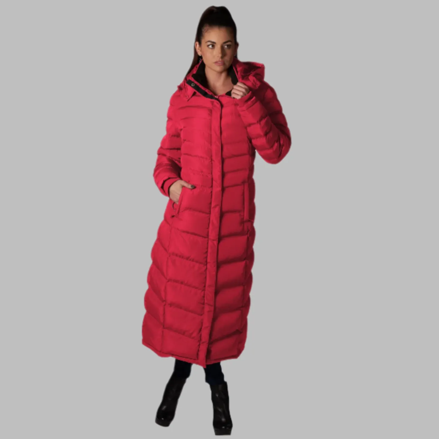 ELORA Full-Length Puffer Coat for Women - Stylish Winter Maxi Coat (47 Inch)