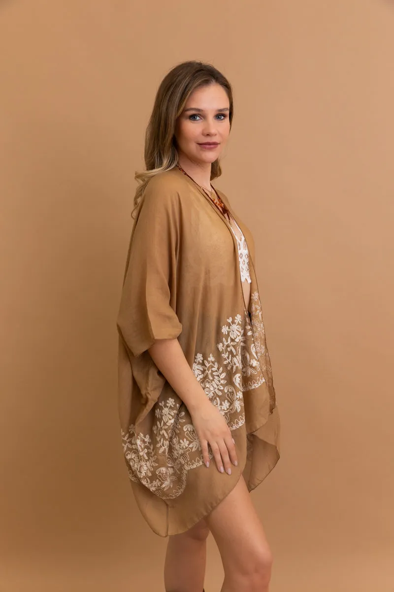 Enchanted Bloom Embroidered Kimono