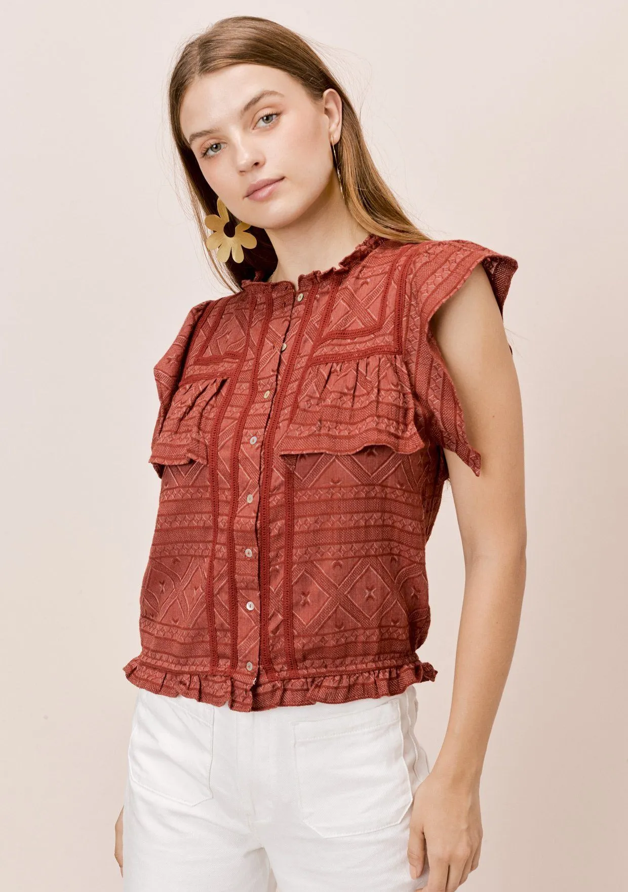 Erin Textured Cotton Top
