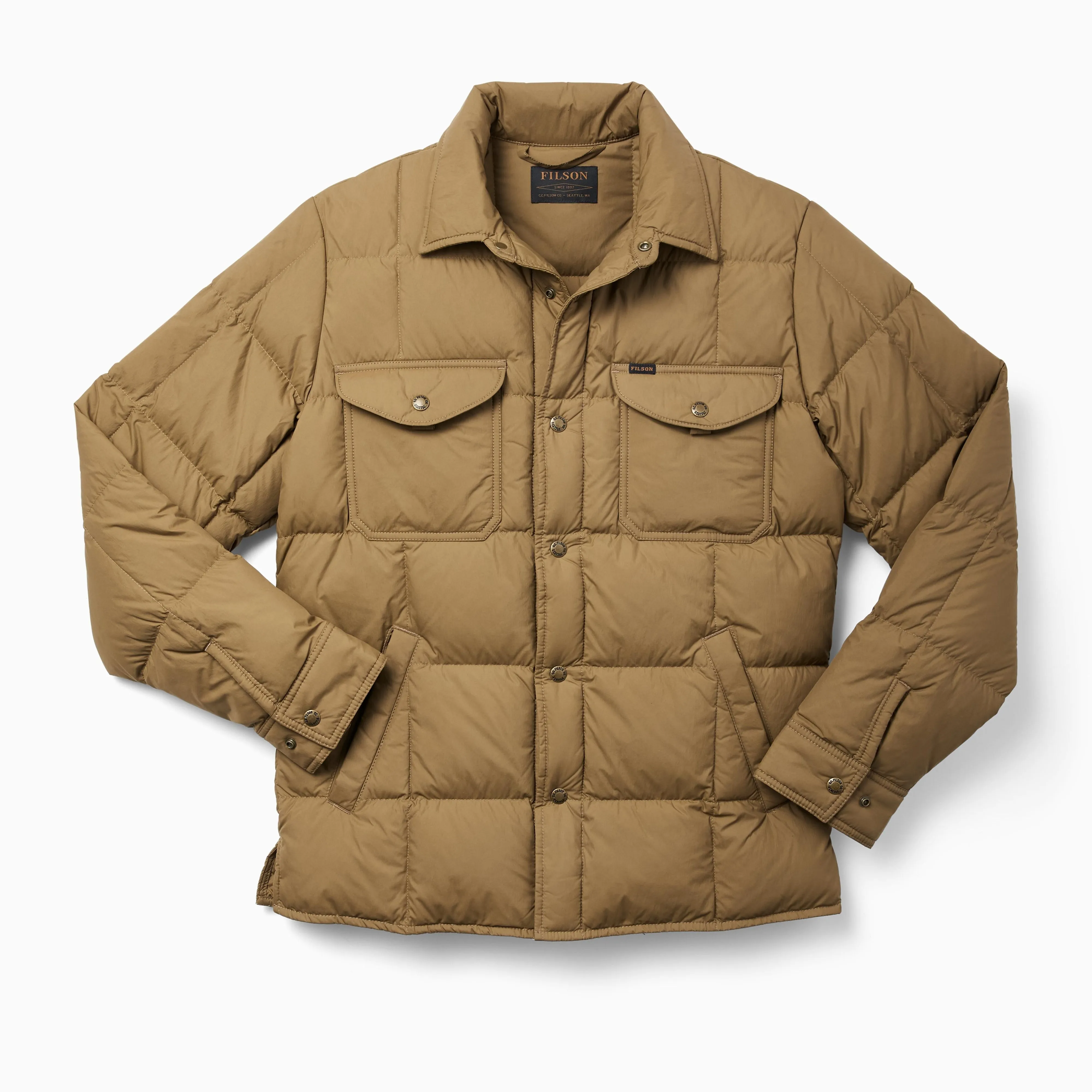 FILSON LIGHTWEIGHT DOWN JAC-SHIRT - DARK TAN