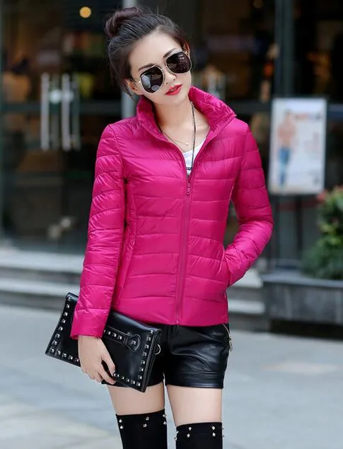 Fitaylor Spring Autumn Women Short Design Jackets Slim Casual Ultra Thin Coat Duck Down 90% Jacket Inverno Jaqueta Feminina