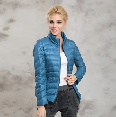 Fitaylor Spring Autumn Women Short Design Jackets Slim Casual Ultra Thin Coat Duck Down 90% Jacket Inverno Jaqueta Feminina