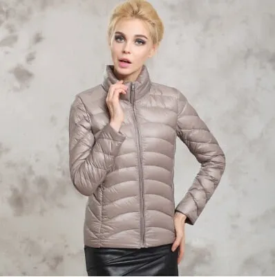 Fitaylor Spring Autumn Women Short Design Jackets Slim Casual Ultra Thin Coat Duck Down 90% Jacket Inverno Jaqueta Feminina