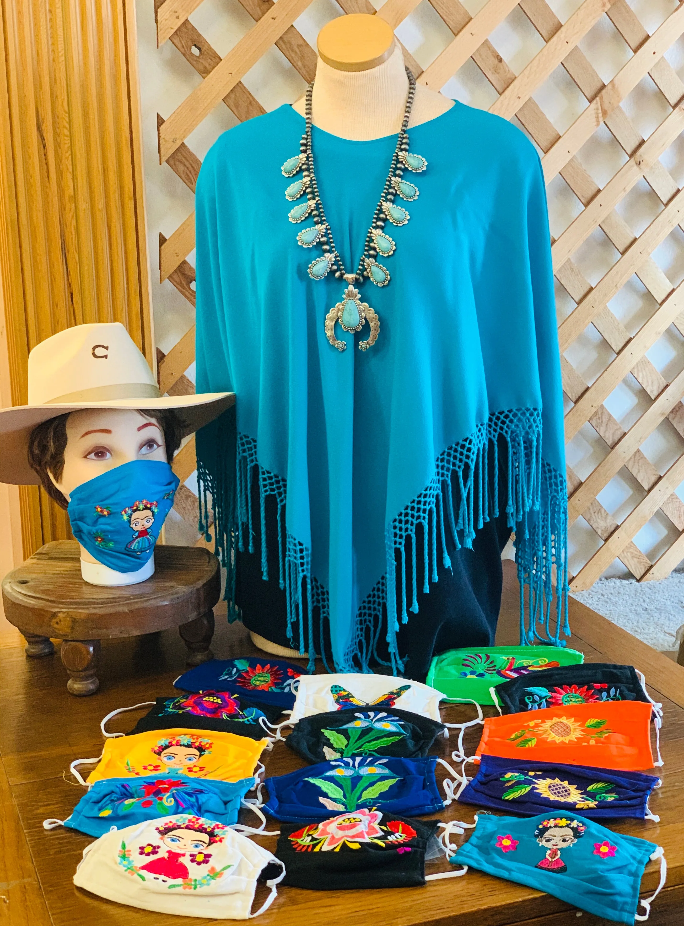Fringed Poncho In Solid Colors
