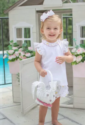 Girls "Easter Floral" Pima Cotton Shirt and Short Set