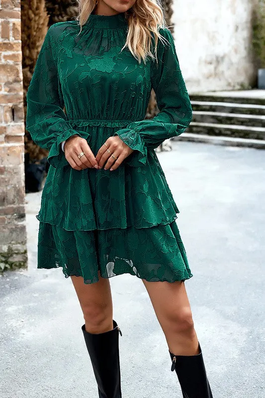 High Neck Tiered Dress