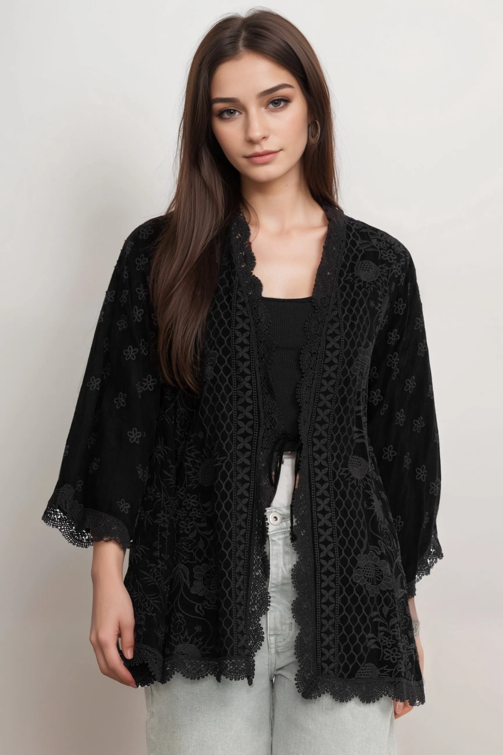 Johnny Was Fleur Du Jour Embroidered Kimono C41024 *