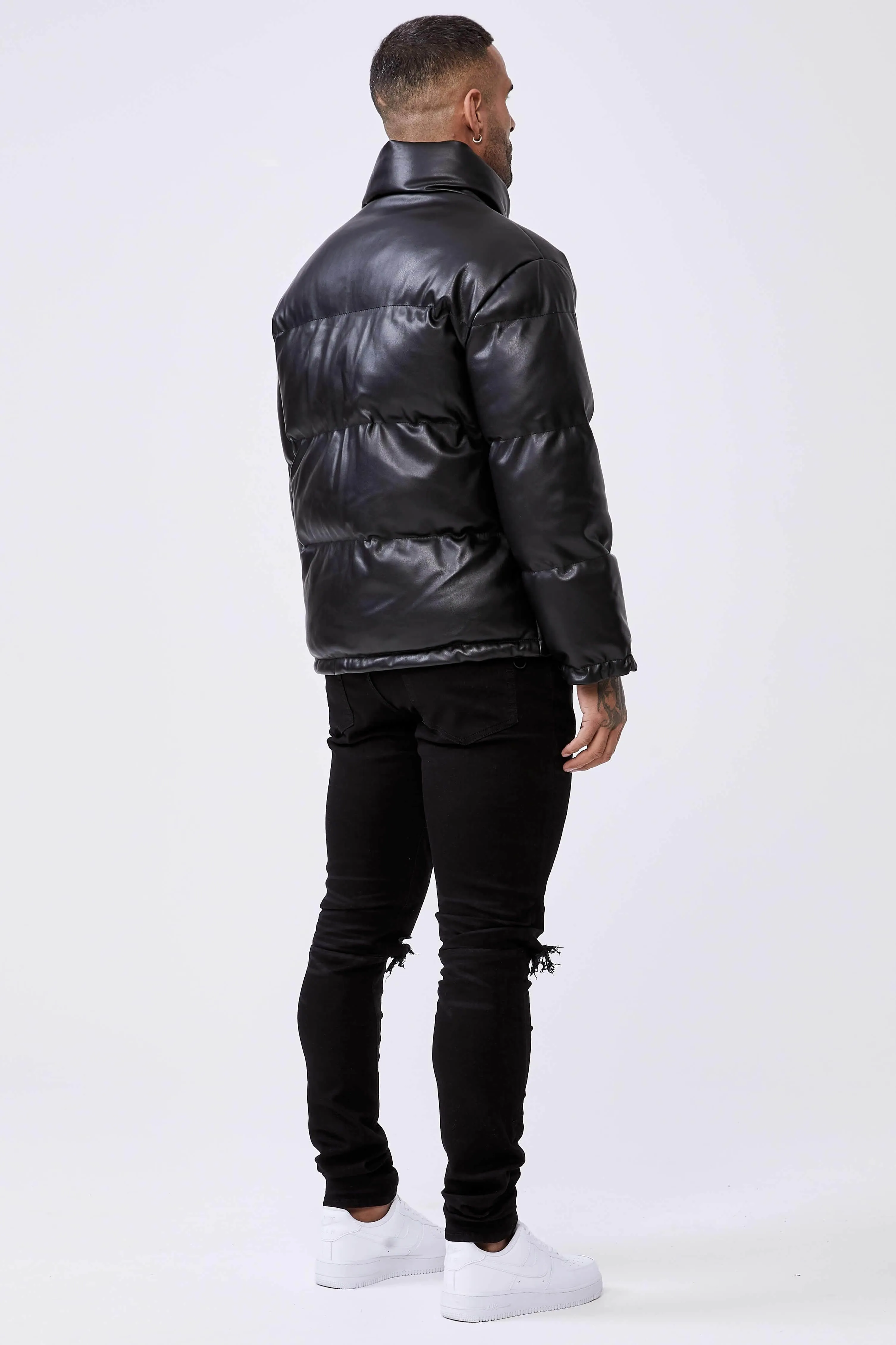 Leather Puffer - Matte Black