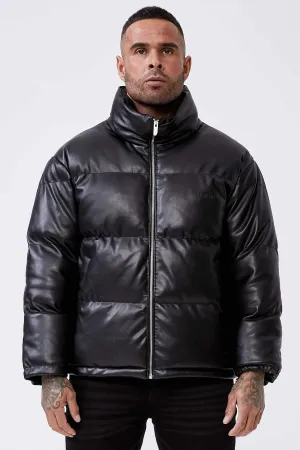 Leather Puffer - Matte Black
