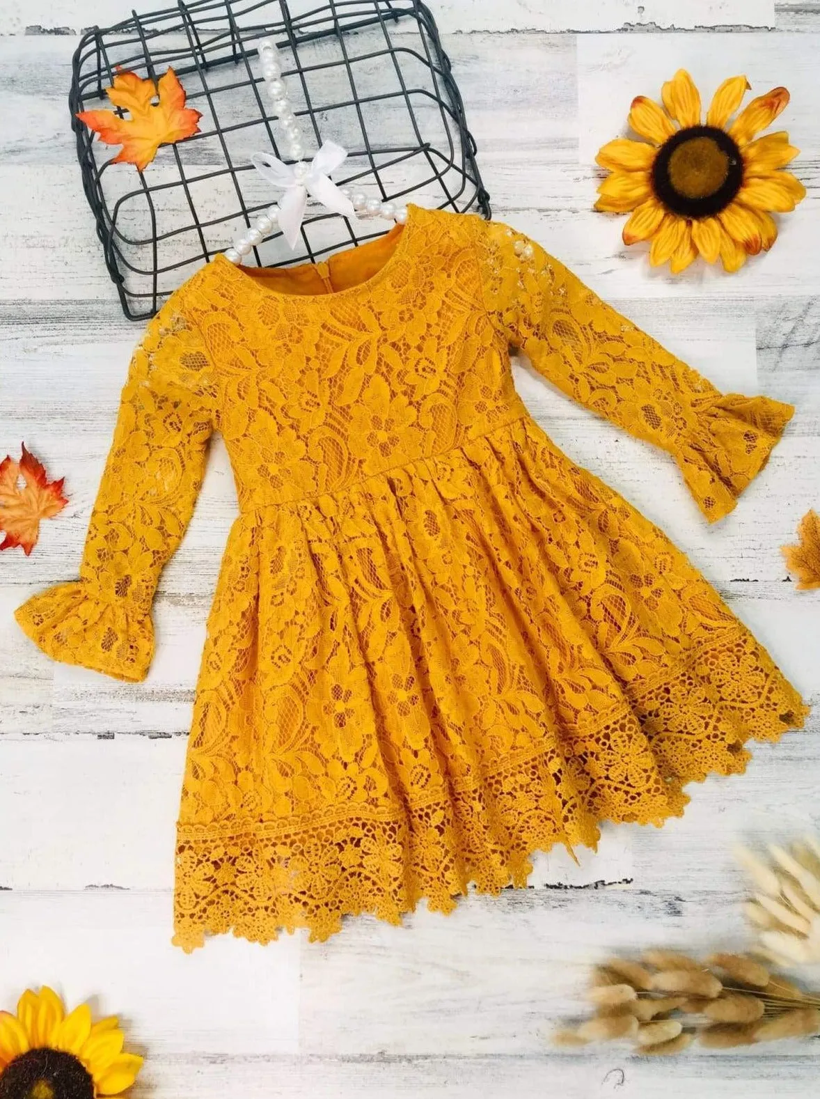 Marigold Magic Boho Lace Dress