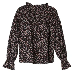 Marjorelle Blouse, Black Deco