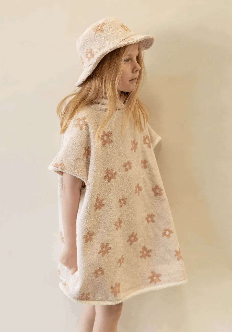 Miann & Co - Terry Towelling Hooded Poncho - Daisy Chain