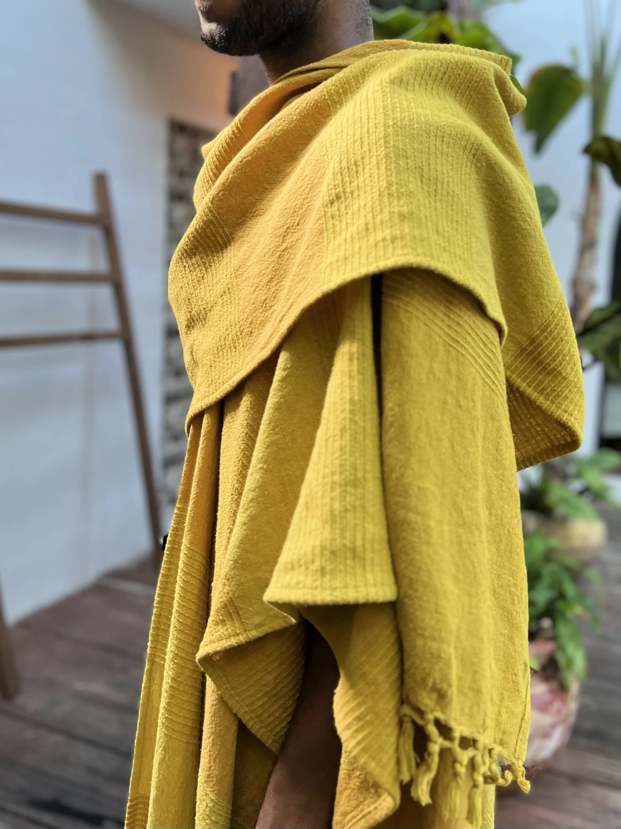 Mustard Yellow | Handwoven Poncho | Him