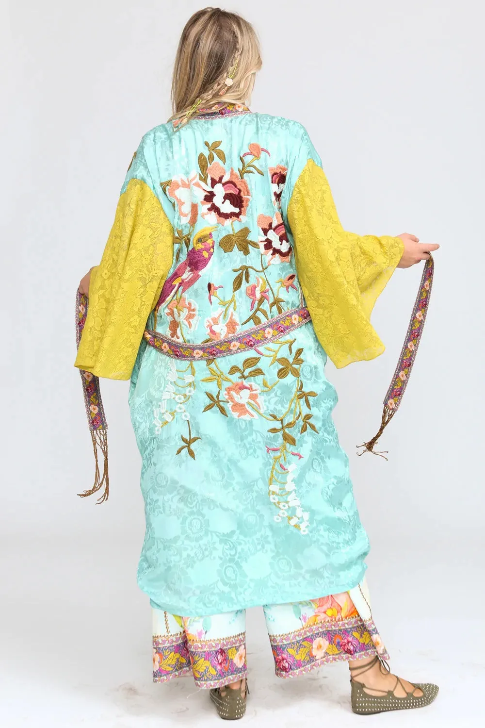 My Beauty Topper Reversible Embroidered Kimono in Two Colors