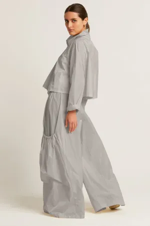 Nylon Cropped Swing Jacket