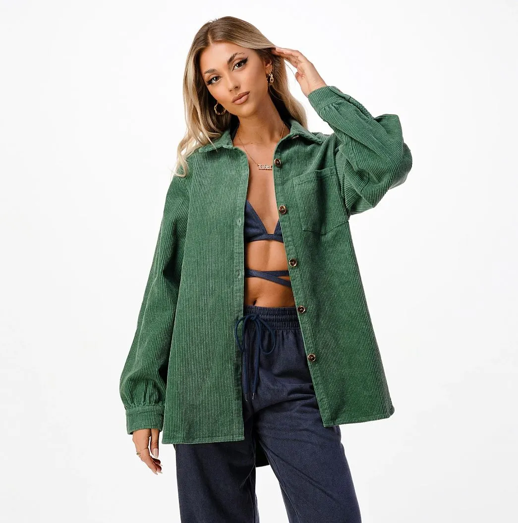Oversized Corduroy Shirt Jacket