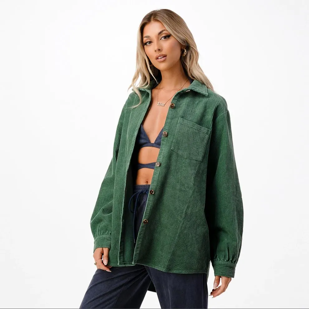 Oversized Corduroy Shirt Jacket