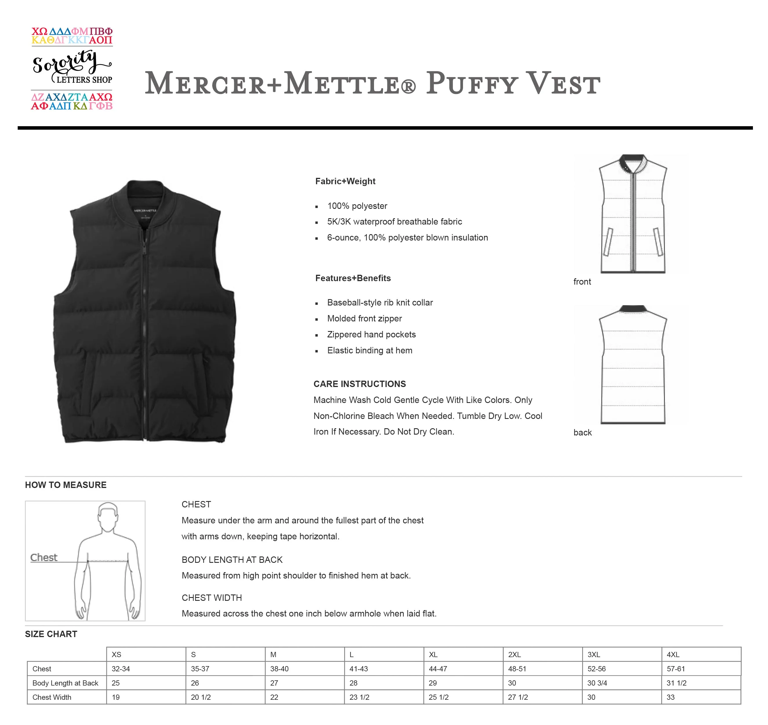 Phi Kappa Sigma Puffy Vest by Mercer Mettle®