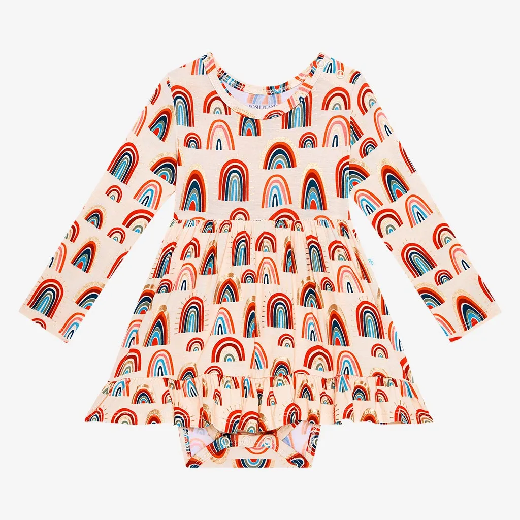 Posh Peanut Skyla L/S Ruffled Bodysuit Dress