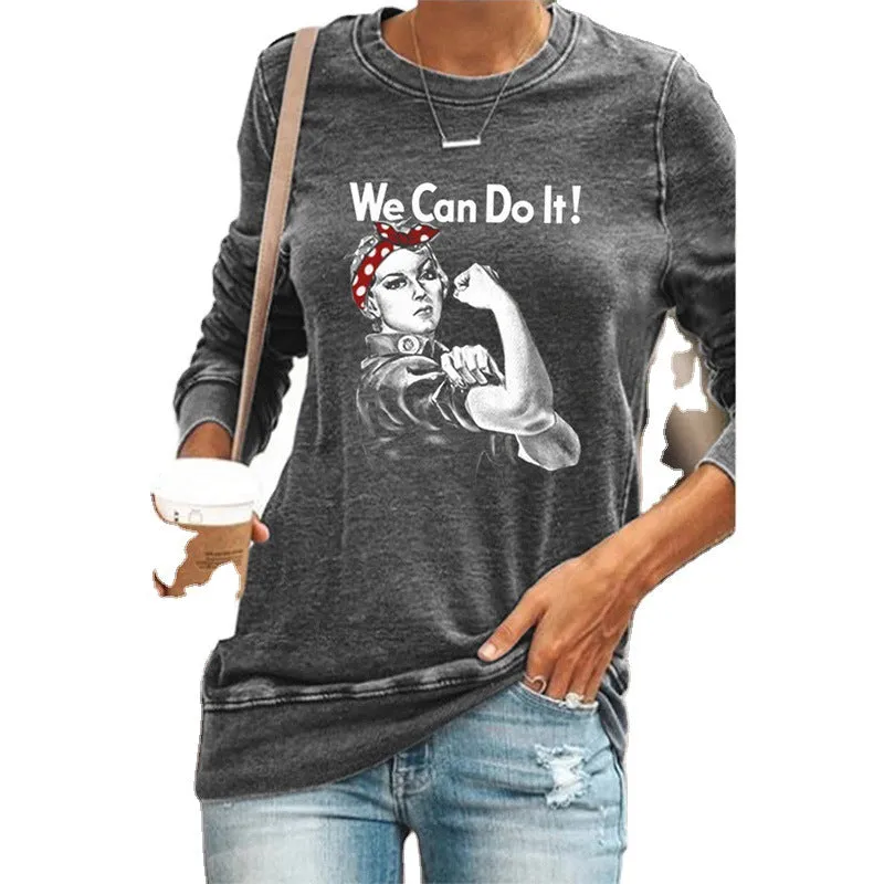 Round Neck Floral Printed T-Shirts Blouses Sweatshirts
