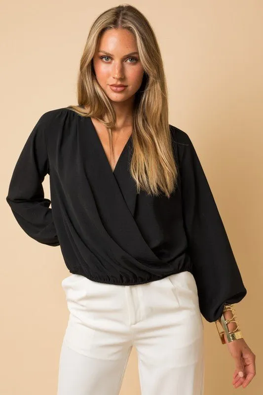 Surplice Shirring Top