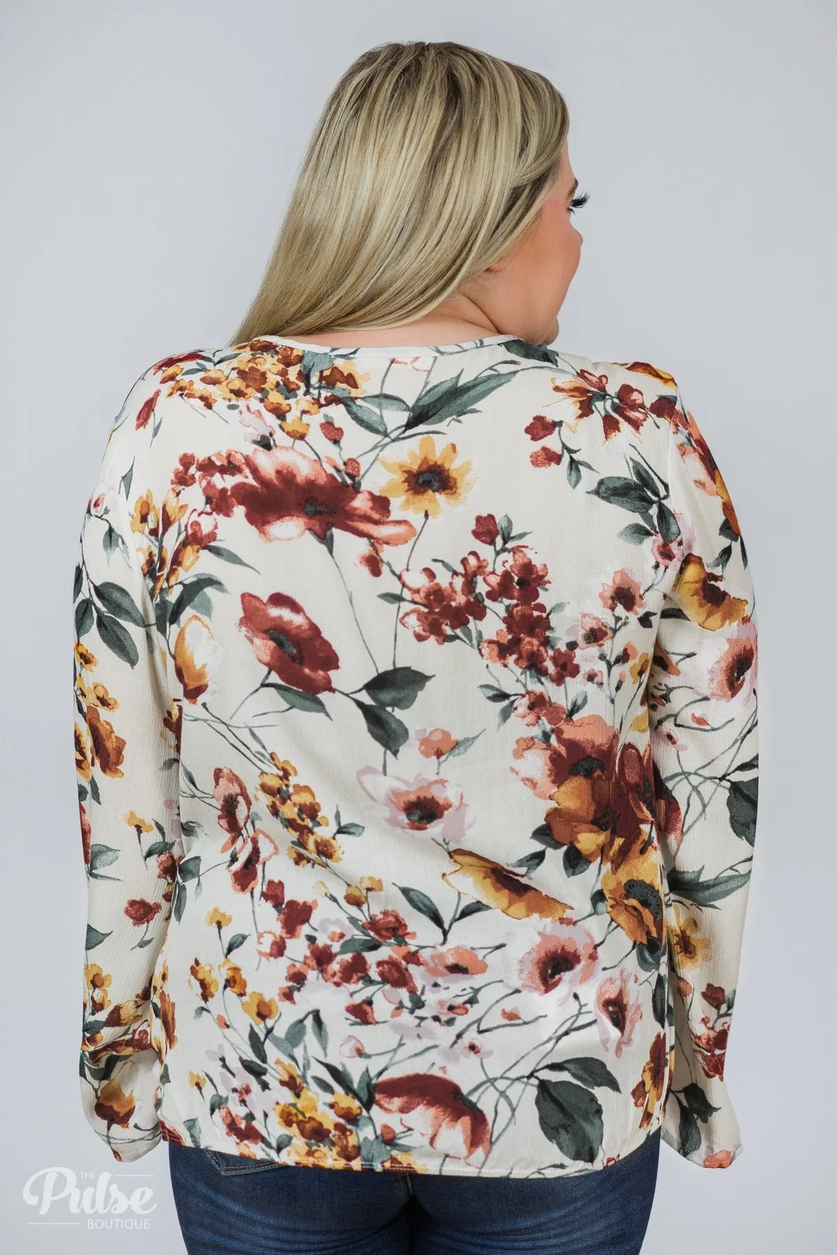 That's A Wrap Floral Top- Ivory