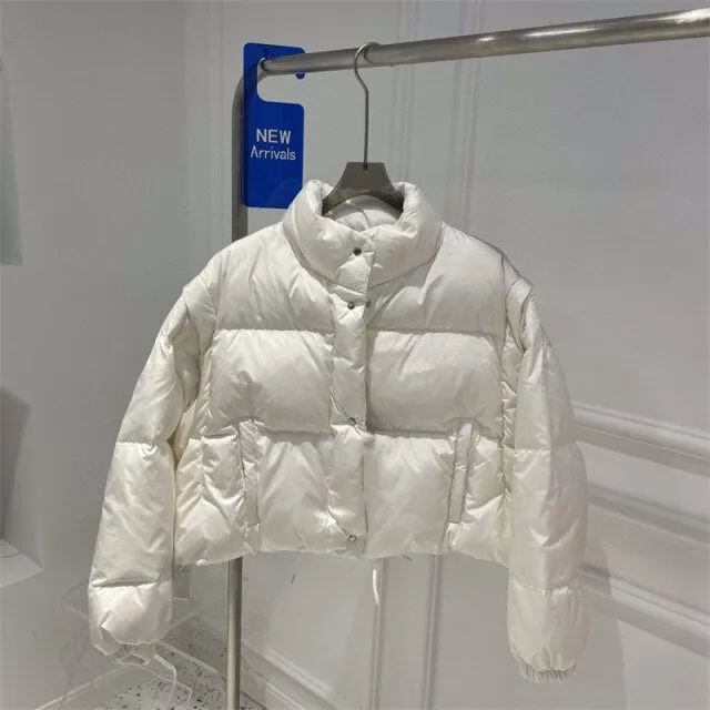 White Duck Down Filling Women Jackets