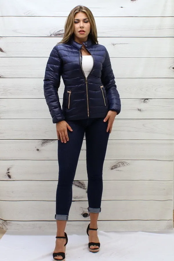 Zip Down Puffer Jacket -Women